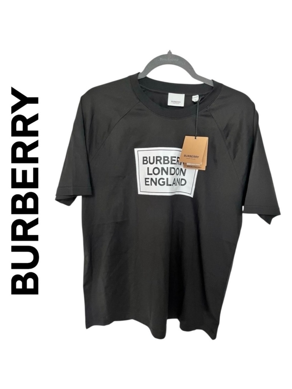 BURBERRY NWT Black T Shirt Minimalist Block Lettering Women’s XL